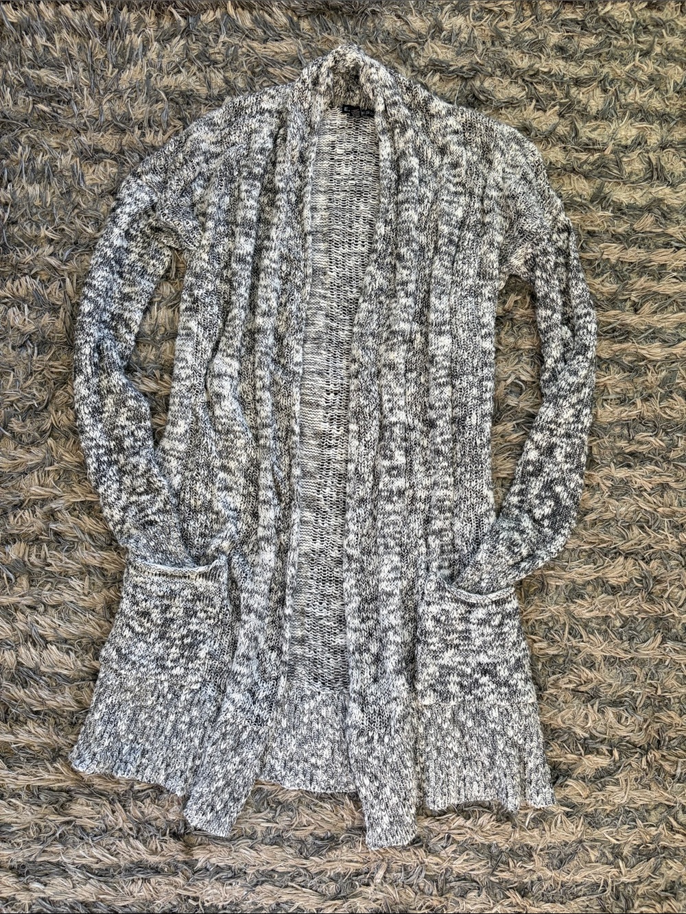 Express Marled Soft Knit Cardigan Front Pockets Size S